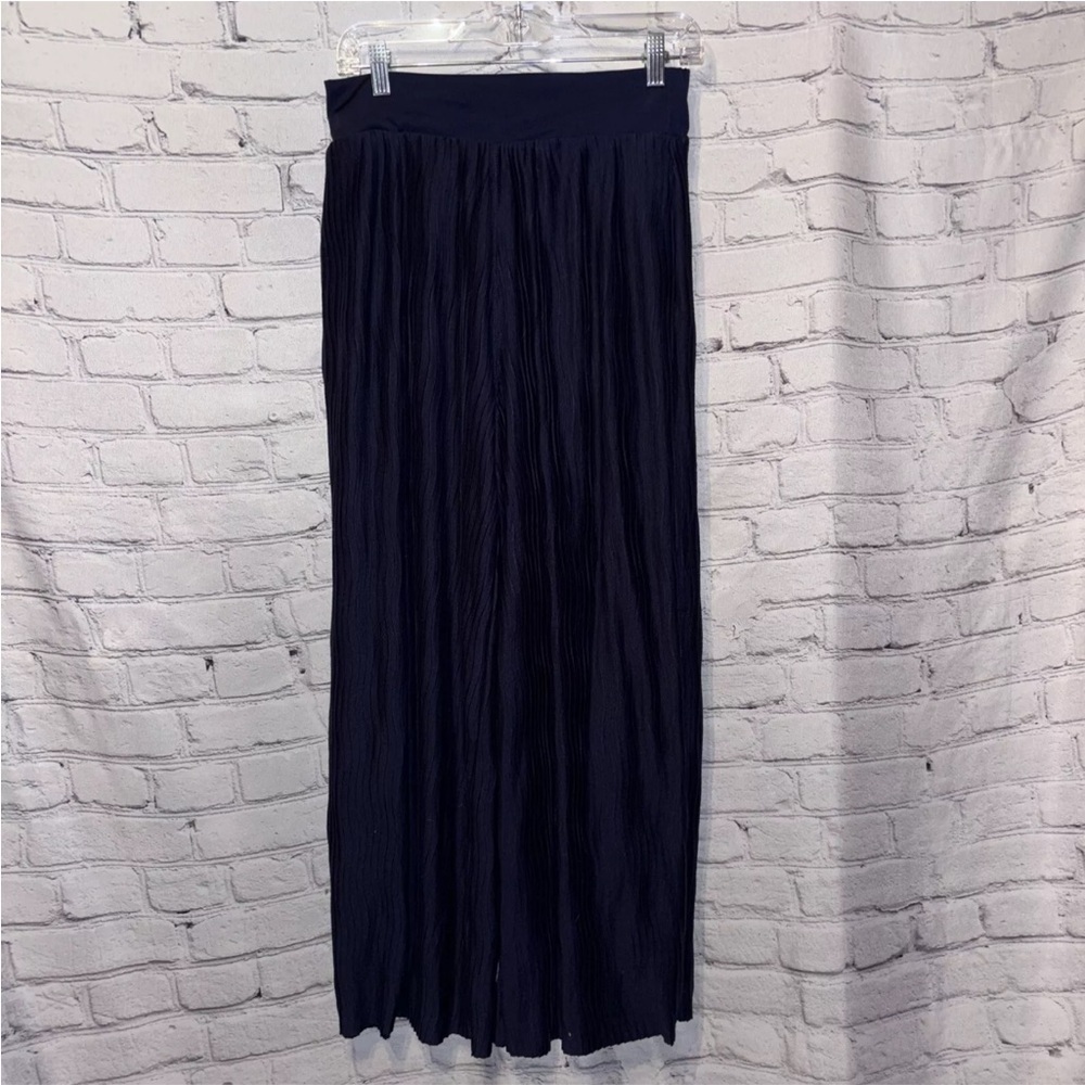Anthropologie Delano Knit Wide Leg Pants Pull-On Blue Wavy Women’s Size XS - Picture 3 of 7
